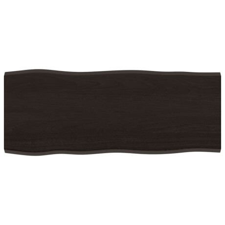 vidaXL Tafelblad natuurlijke rand 100x40x2 cm eikenhout donkerbruin afbeelding2 - 1