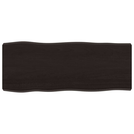 vidaXL Tafelblad natuurlijke rand 100x40x(2-6)cm eikenhout donkerbruin afbeelding2 - 1