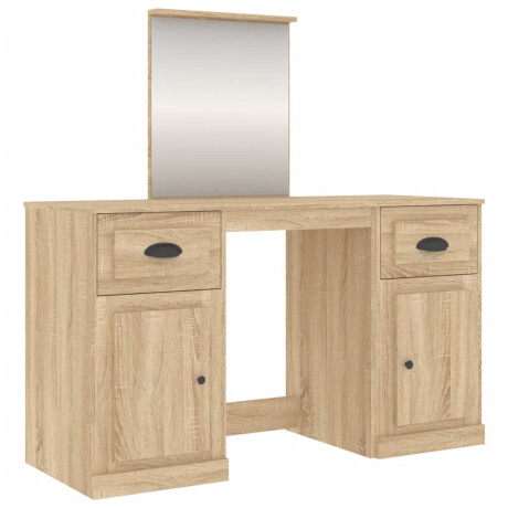 vidaXL Kaptafel met spiegel 130x50x132,5 cm sonoma eikenkleurig afbeelding2 - 1