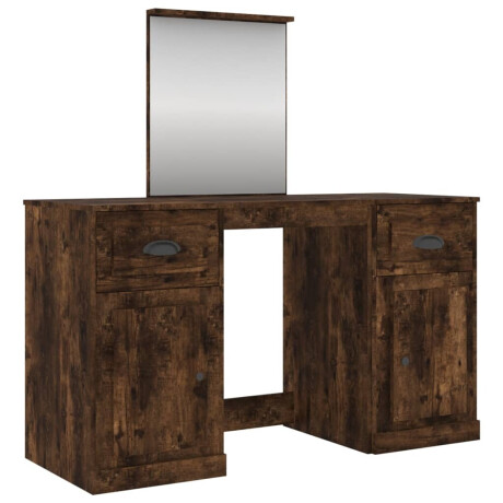 vidaXL Kaptafel met spiegel 130x50x132,5 cm gerookt eikenkleurig afbeelding2 - 1