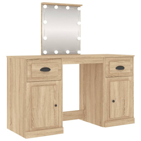 vidaXL Kaptafel met LED-verlichting 130x50x132,5 cm sonoma eikenkleur afbeelding2 - 1