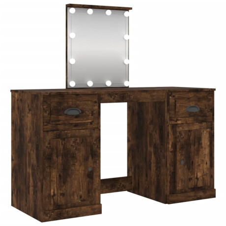 vidaXL Kaptafel met LED-verlichting 130x50x132,5 cm gerookt eikenkleur afbeelding2 - 1