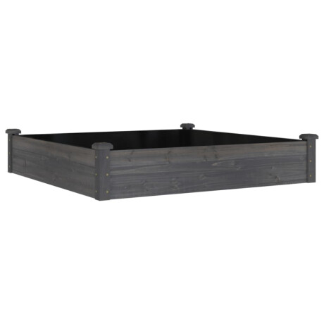 vidaXL Plantenbak verhoogd met voering 120x120x25 cm vurenhout grijs afbeelding2 - 1