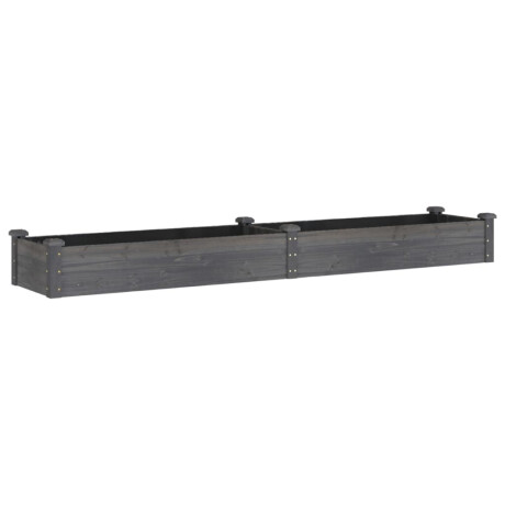 vidaXL Plantenbak verhoogd met voering 240x45x25 cm vurenhout grijs afbeelding2 - 1