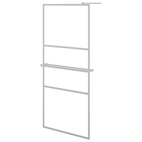 vidaXL Inloopdouchewand met schap 80x195 cm ESG-glas aluminium chroom afbeelding2 - 1