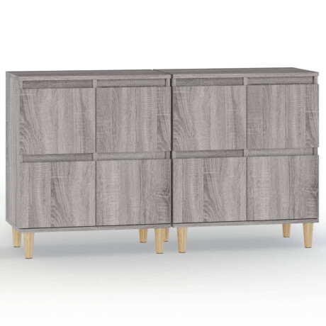 vidaXL Dressoirs 2 st 60x35x70 cm bewerkt hout grijs sonoma eikenkleur afbeelding2 - 1