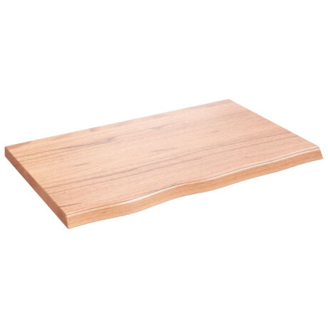 vidaXL Wastafelblad 80x50x(2-4) cm behandeld massief hout lichtbruin afbeelding2 - 1
