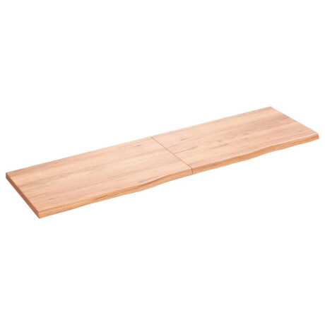 vidaXL Wastafelblad 180x50x(2-4) cm behandeld massief hout lichtbruin afbeelding2 - 1