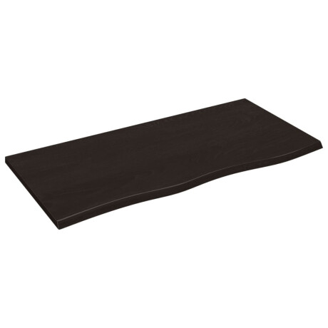 vidaXL Wastafelblad 100x50x2 cm behandeld massief hout donkerbruin afbeelding2 - 1