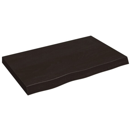 vidaXL Tafelblad 80x50x(2-6)cm behandeld massief eikenhout donkerbruin afbeelding2 - 1