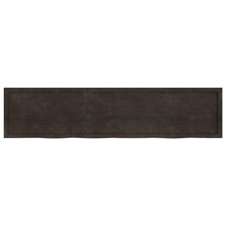 vidaXL Tafelblad 220x50x(2-4)cm behandeld eikenhout donkerbruin afbeelding2 - 1