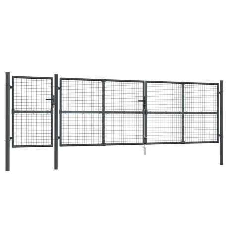 vidaXL Tuinpoort 500x175 cm gaas en gegalvaniseerd staal antraciet afbeelding2 - 1