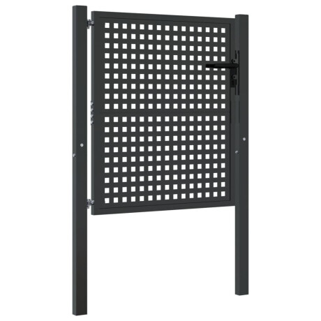 vidaXL Tuinpoort Antraciet 105x100 cm Staal afbeelding2 - 1