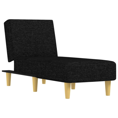vidaXL Chaise longue stof zwart afbeelding2 - 1
