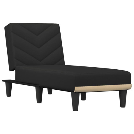 vidaXL Chaise longue stof zwart afbeelding2 - 1