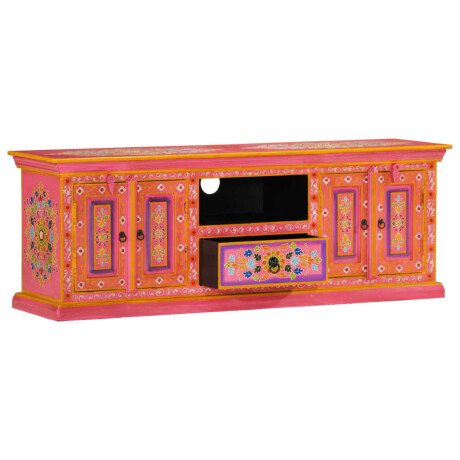 vidaXL Tv-meubel 110x30x40 cm massief mangohout roze afbeelding2 - 1