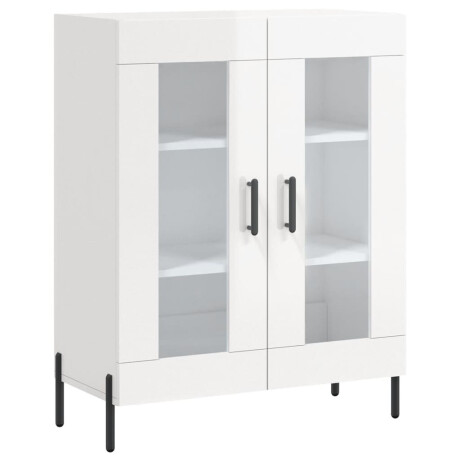 vidaXL Dressoir 69,5x34x90 cm bewerkt hout hoogglans wit afbeelding2 - 1