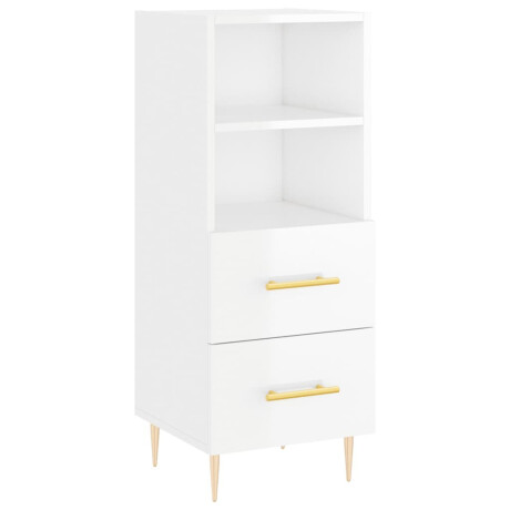 vidaXL Dressoir 34,5x34x90 cm bewerkt hout hoogglans wit afbeelding2 - 1