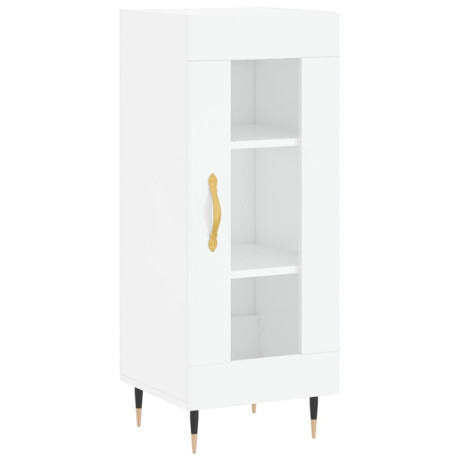 vidaXL Dressoir 34,5x34x90 cm bewerkt hout hoogglans wit afbeelding2 - 1
