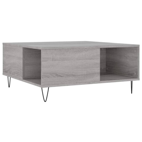 vidaXL Salontafel 80x80x36,5 cm bewerkt hout grijs sonoma eikenkleurig afbeelding2 - 1