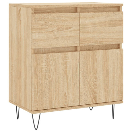 vidaXL Dressoir 60x35x70 cm bewerkt hout sonoma eikenkleurig afbeelding2 - 1