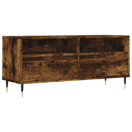 vidaXL Tv-meubel 100x34,5x44,5 cm bewerkt hout gerookt eikenkleurig afbeelding2 - 1