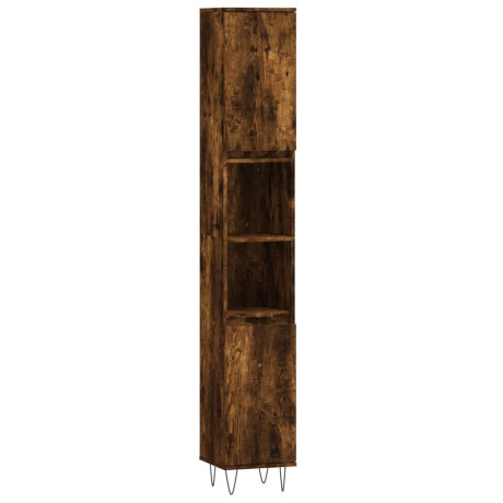 vidaXL Badkamerkast 30x30x190 cm bewerkt hout gerookt eikenkleurig afbeelding2 - 1