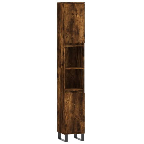 vidaXL Badkamerkast 30x30x190 cm bewerkt hout gerookt eikenkleurig afbeelding2 - 1