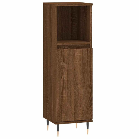 vidaXL Badkamerkast 30x30x100 cm bewerkt hout bruin eikenkleur afbeelding2 - 1