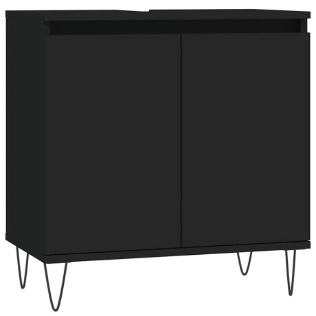 vidaXL Badkamerkast 58x33x60 cm bewerkt hout zwart afbeelding2 - 1