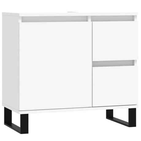 vidaXL Badkamerkast 65x33x60 cm bewerkt hout wit afbeelding2 - 1