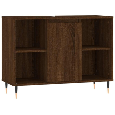 vidaXL Badkamerkast 80x33x60 cm bewerkt hout bruin eikenkleur afbeelding2 - 1