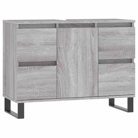 vidaXL Badkamerkast 80x33x60 cm bewerkt hout grijs sonoma eikenkleurig afbeelding2 - 1