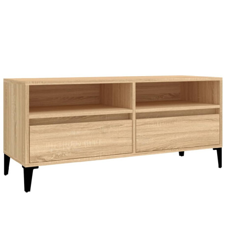 vidaXL Tv-meubel 100x34,5x44,5 cm bewerkt hout sonoma eikenkleurig afbeelding2 - 1