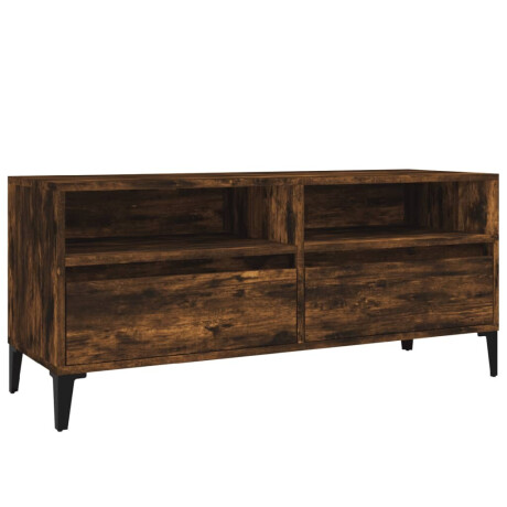 vidaXL Tv-meubel 100x34,5x44,5 cm bewerkt hout gerookt eikenkleurig afbeelding2 - 1