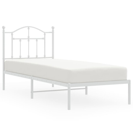 vidaXL Bedframe met hoofdbord metaal wit 80x200 cm afbeelding2 - 1