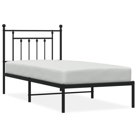 vidaXL Bedframe met hoofdbord metaal zwart 80x200 cm afbeelding2 - 1