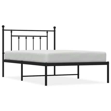 vidaXL Bedframe met hoofdbord metaal zwart 100x200 cm afbeelding2 - 1