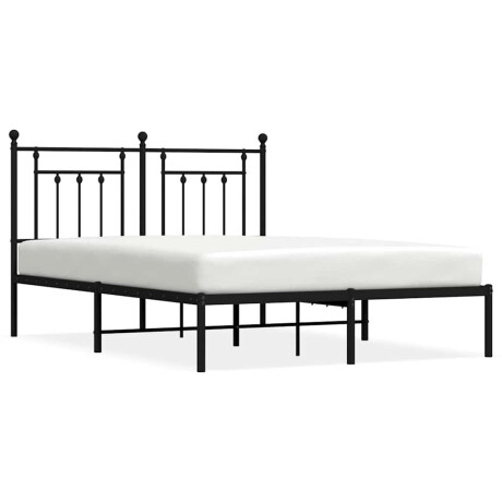 vidaXL Bedframe met hoofdbord metaal zwart 150x200 cm afbeelding2 - 1
