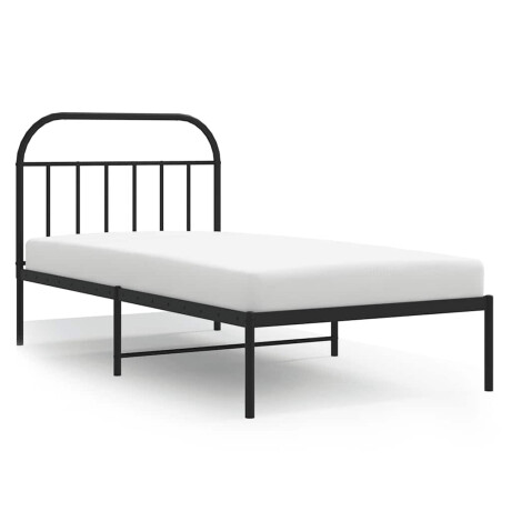 vidaXL Bedframe met hoofdbord metaal zwart 100x200 cm afbeelding2 - 1