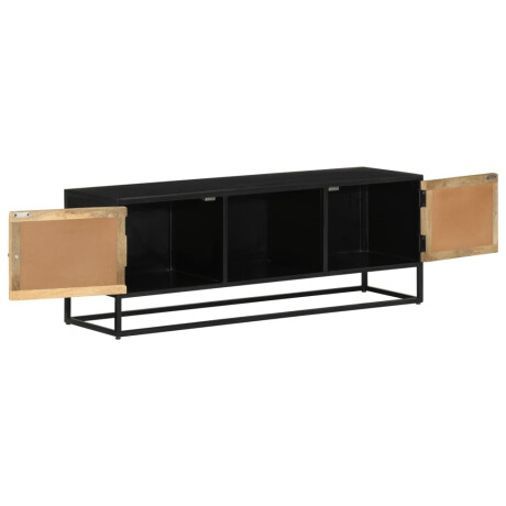 vidaXL Tv-meubel 110x30x40 cm massief ruw mangohout en ijzer afbeelding2 - 1