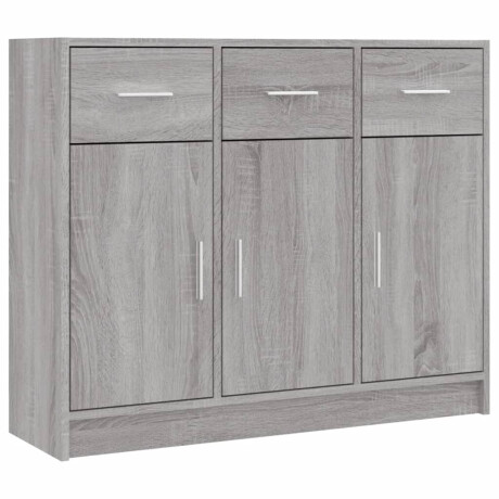 vidaXL Dressoir 91x28x75 cm bewerkt hout grijs sonoma eikenkleurig afbeelding2 - 1