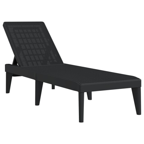 vidaXL Ligbed 186x60x29 cm polypropeen antracietkleurig afbeelding2 - 1