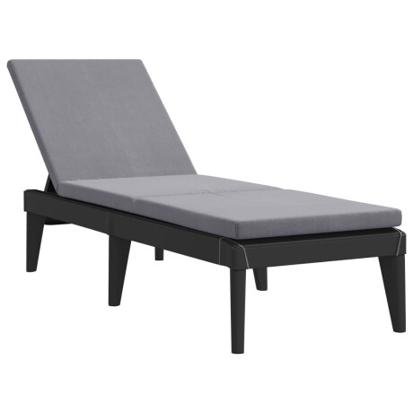 vidaXL Ligbed met kussen 186x60x29 cm polypropeen antracietkleurig afbeelding2 - 1