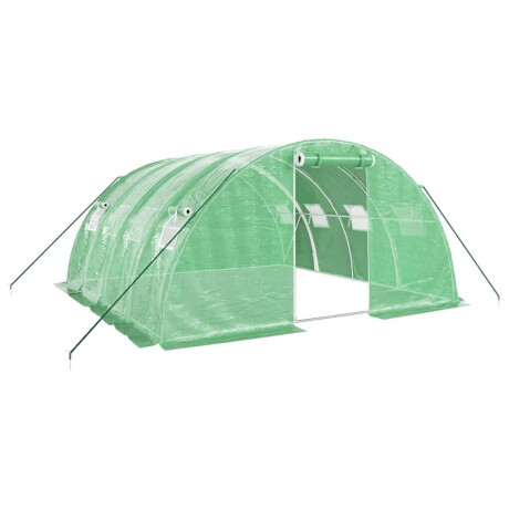 vidaXL Tuinkas met stalen frame 16 m² 4x4x2 m groen afbeelding2 - 1