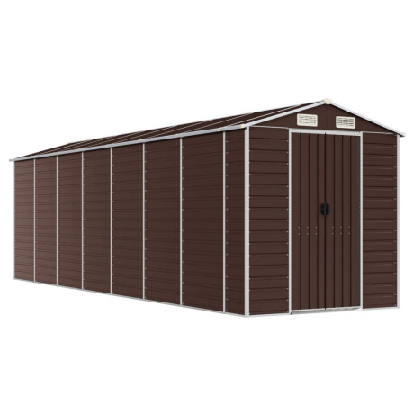 vidaXL Tuinhuis Bruin 191x640x198 cm Gegalvaniseerd Staal afbeelding2 - 1