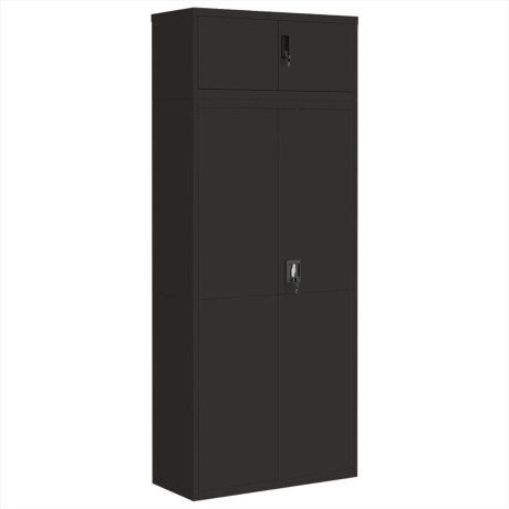 vidaXL Archiefkast 90x40x220 cm staal zwart afbeelding2 - 1