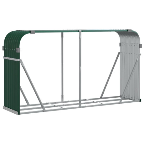 vidaXL Haardhoutopslag 234x45x100 cm gegalvaniseerd staal groen afbeelding2 - 1