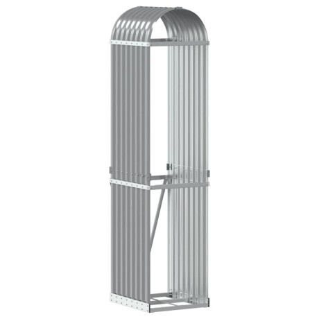 vidaXL Haardhoutopslag 40x45x170 cm gegalvaniseerd staal lichtgrijs afbeelding2 - 1