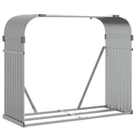 vidaXL Haardhoutopslag 120x45x100 cm gegalvaniseerd staal lichtgrijs afbeelding2 - 1